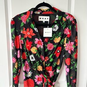 WRAY Dark Floral Wrap Dress XL
